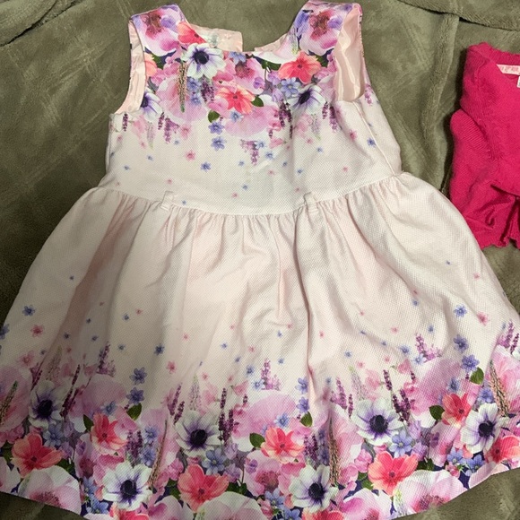 Pink cardigan and dress 18-24 months with belt - Picture 1 of 8